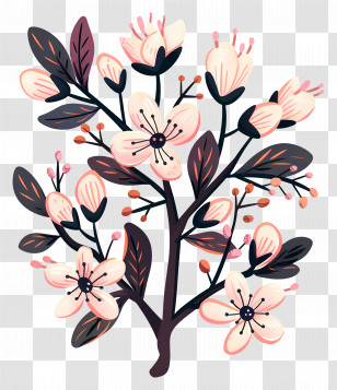 Flowering Branch - Flowering Branch Illustration Transparent PNG