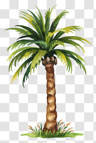 Palm Tree Painting - Watercolor Palm Tree Illustration Transparent PNG