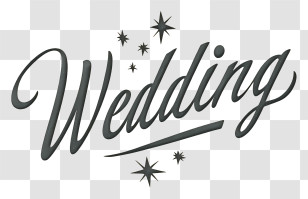 Wedding - Elegant Wedding Cursive Script Transparent PNG