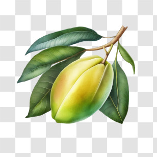 Mango
 - Yellow-Green Fruit On Tree Branch Transparent PNG
