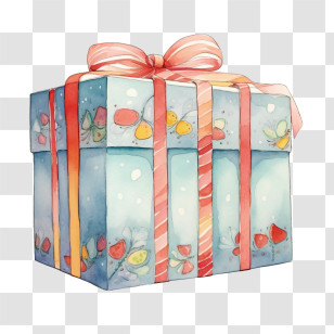 Christmas Gift Box
 - Decorative Gift Box With Colorful Ribbons Transparent PNG