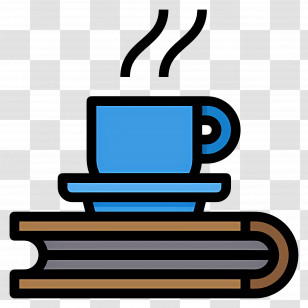 Book And Coffee - Cartoon Icon Of Coffee Cup On Book Transparent PNG