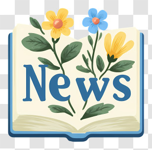 News Logo - News With Flowers Illustration Transparent PNG