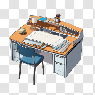 Classroom Desk - Office Desk With Chair Transparent PNG