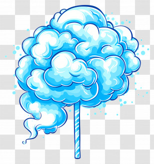Cotton Candy - Blue Cotton Candy Treat Transparent PNG