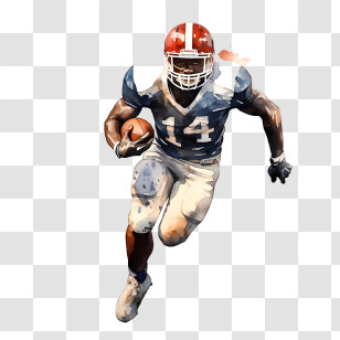 Football Player - American Football Player In Action Illustration Transparent PNG