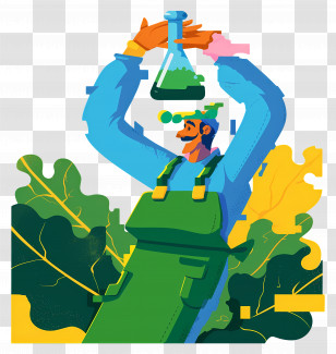 Organic Farmer Scientist - Scientist Holding Flask Illustration Transparent PNG