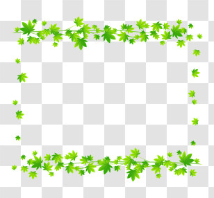 Green Maple Leaf Frame - Green Leaves Nature Frame Transparent PNG