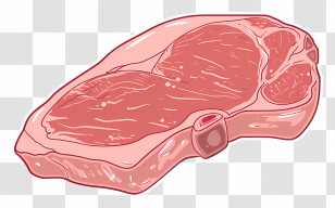 Meat Clipart - Raw Steak Illustration With Red Hues Transparent PNG