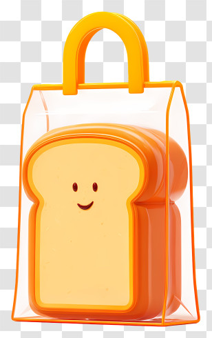 Bread In Plastic Bag - Smiling Bread In Transparent Bag Transparent PNG