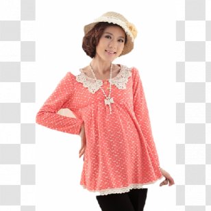 Sleeve Neck Pink M Blouse Collar - Price Markdown Transparent PNG