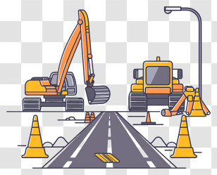 Road Construction - Road Construction Machinery And Equipment Illustration Transparent PNG