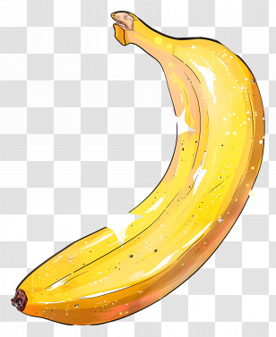 Cartoon Banana - Yellow Banana Illustration In Bright Design Transparent PNG