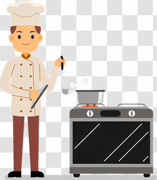 Chef - Male Chef Cooking Beside Stove Transparent PNG
