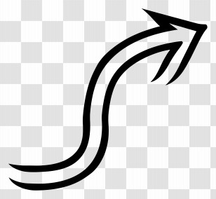 Curved Arrow Symbol - Double Curved Upward Right Arrow Transparent PNG