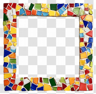 Square Simple Frame - Colorful Mosaic Frame Transparent PNG