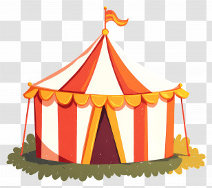 Circus Tent - Bright Circus Tent Illustration Transparent PNG