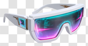 Futuristic Sunglasses - Futuristic Neon Glasses Transparent PNG