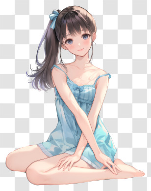 Anime Skin Care - Anime Girl In Blue Dress Transparent PNG
