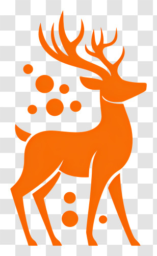 Reindeer Logo - Orange Deer Silhouette With Antlers Transparent PNG