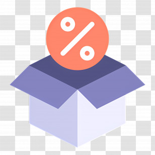 Discount Box - Open Box With A Percentage Symbol For Discounts Transparent PNG