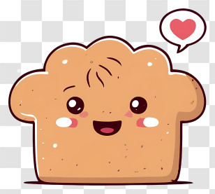Cartoon Bread - Bread Cartoon With Heart Transparent PNG