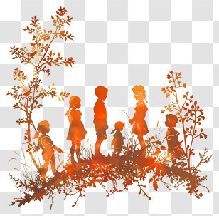 Children Silhouette - Silhouette Of Children Playing Transparent PNG