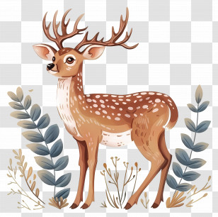 Deer - Nature-Inspired Cartoon Deer Illustration Transparent PNG