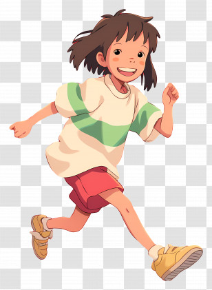 Chihiro Ogino - Happy Child Running Outdoors Transparent PNG