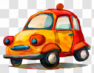 Cartoon Car - Colorful Cartoon Vintage Car Illustration Transparent PNG