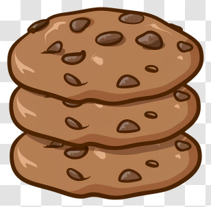 Chocolate Chip Cookies - Stack Of Chocolate Chip Cookies Transparent PNG