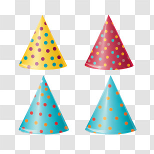 Birthday Hat - Colorful Polka Dot Party Hats Transparent PNG
