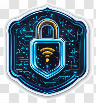 Cyber Security - Digital Lock With Circuit Design Transparent PNG