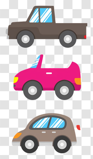 Car - Colorful Cartoon Cars Illustration Transparent PNG