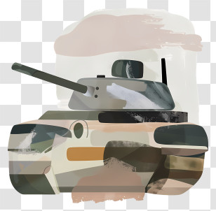 Cartoon Tank - Camouflage Military Tank Transparent PNG