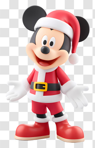 Santa Mickey Mouse - Mickey Mouse In Santa Outfit Transparent PNG