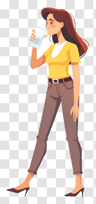 Drinking Water - Woman Drinking Water From A Glass Transparent PNG