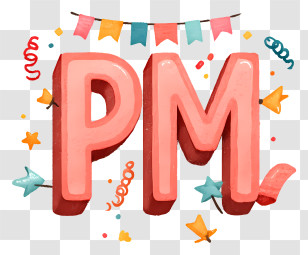 Pm Logo - Festive PM 3D Lettering Transparent PNG