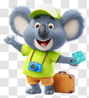 Koala Tourist - Smiling Koala Traveler Transparent PNG