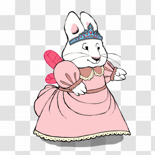 Max Ruby - Rabbit Princess In Pink Dress Transparent PNG