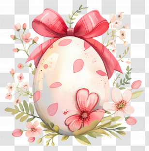 Easter Egg - Decorative Easter Egg With Flowers Transparent PNG