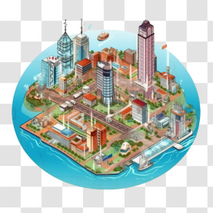 Wireless Network
 - Island Cityscape Illustration Transparent PNG
