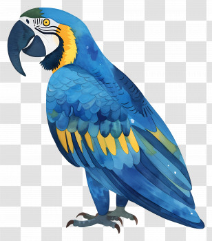 Macaw - Illustration Of Blue And Yellow Macaw Parrot Transparent PNG