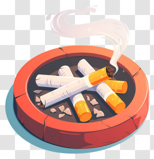 World No Tobacco Day - Cigarette Ashtray With Smoke Transparent PNG