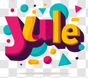 Yule - Yule Colorful 3D Text Transparent PNG