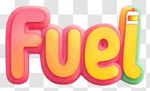 Fuel Logo - Colorful Fuel 3D Text Transparent PNG