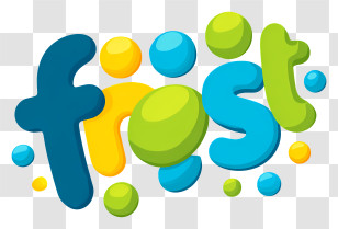 Frost Logo - Playful Frost Bubble Text Transparent PNG