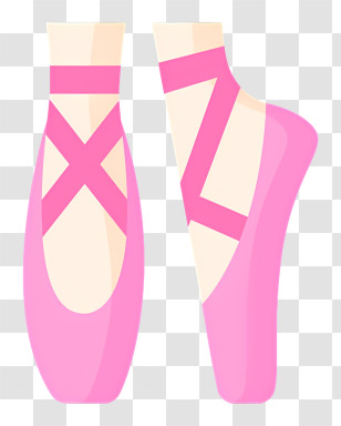 Ballet Shoes Logo - Pink Ballet Shoes Illustration Transparent PNG