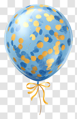 Blue Confetti Balloon - Blue Confetti Party Balloon Transparent PNG