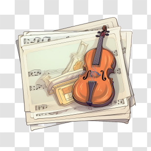 Notes Template - Violin On Sheet Music Transparent PNG